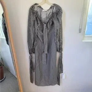 Zimmermann | Dresses | Maiden Off Shoulder Zimmermann Black And White  Striped Maxi Dress | Poshmark